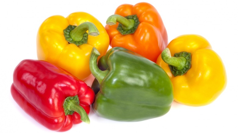red, yellow, green bell peppers