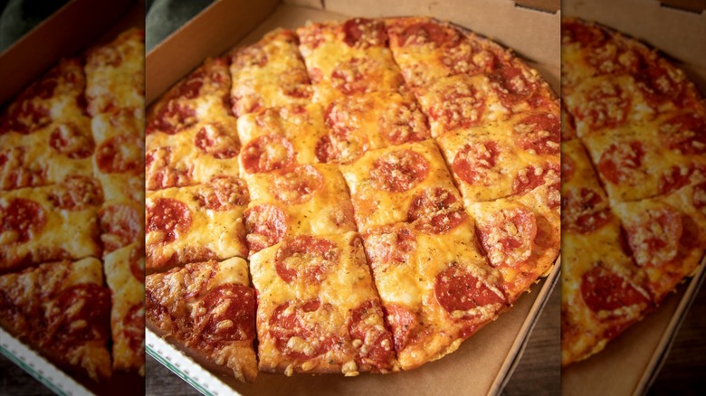 Aurelio's pepperoni pizza in a box