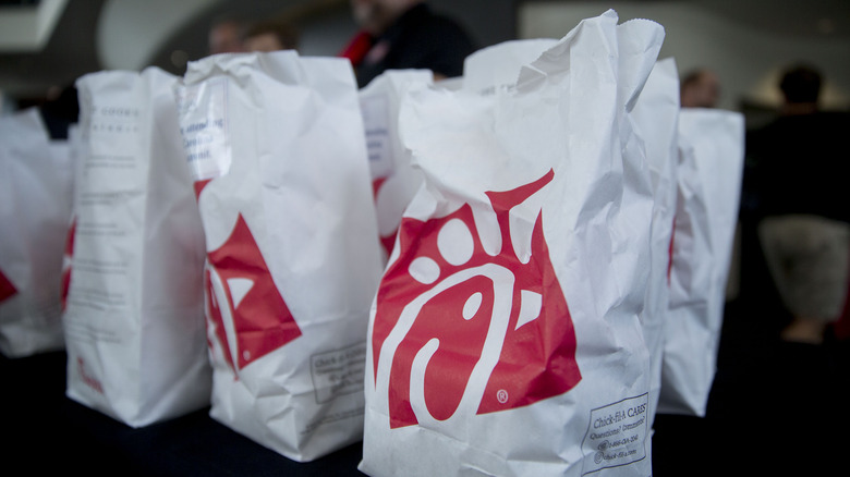 Assortment of Chick-fil-A meal bags