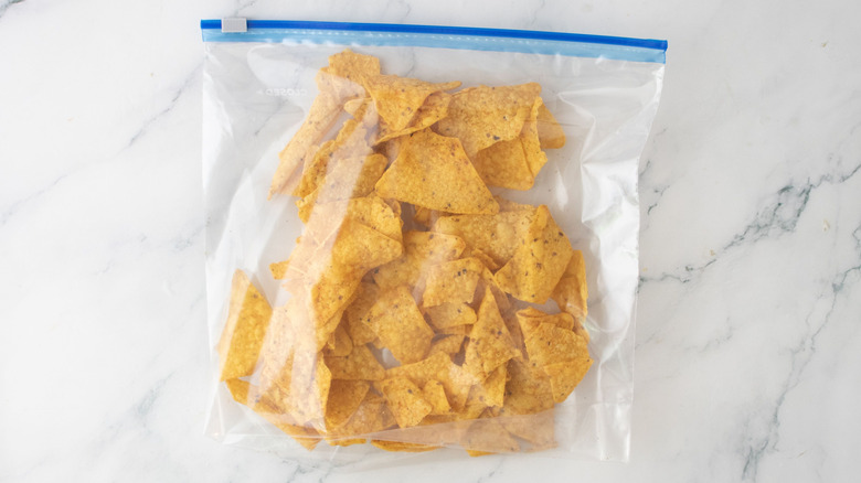 Doritos in zip-top plastic bag