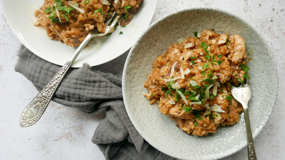 Chicken Risotto served on a plate