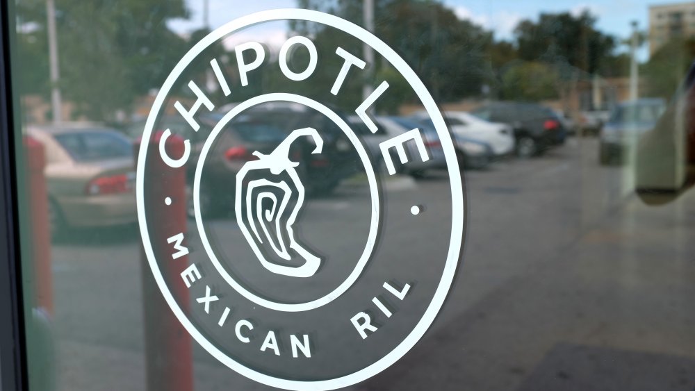 Chipotle logo on window