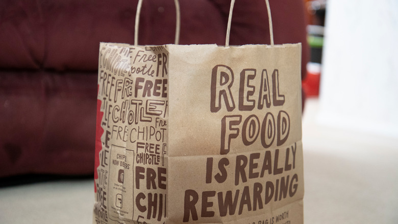 Chipotle food delivery bag