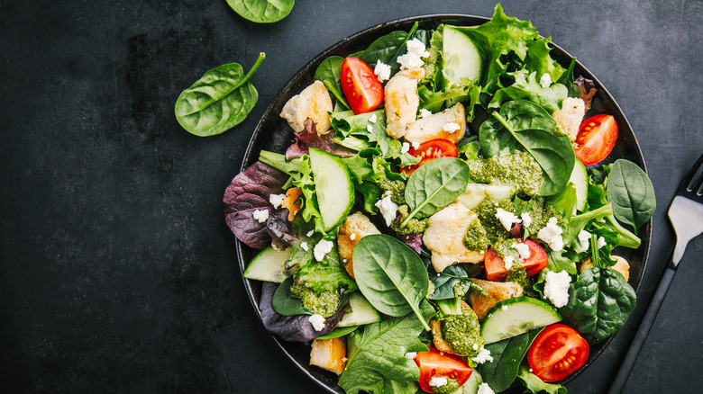 overflowing caesar salad