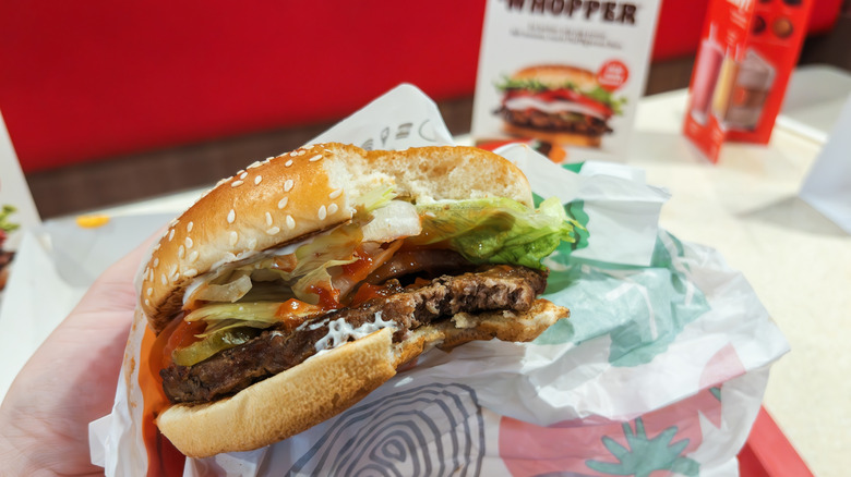 Burger King Whopper with a bite taken out
