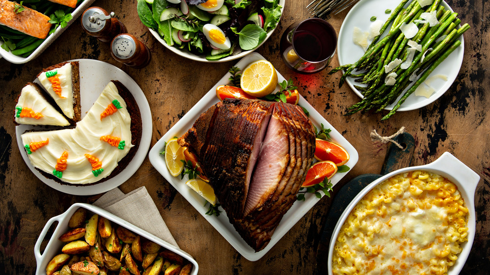 A table with Easter dishes