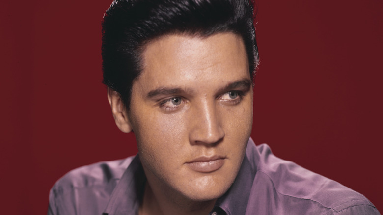 Closeup of Elvis Presley's face