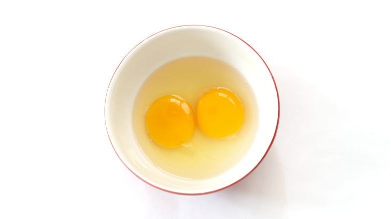 Egg whites and yolks in a bowl