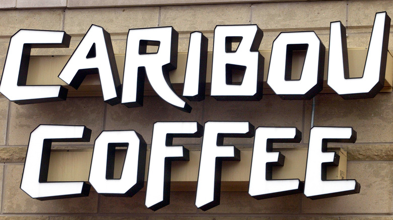 A Caribou Coffee sign