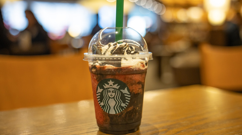 Starbucks frappuccino in a to-go cup