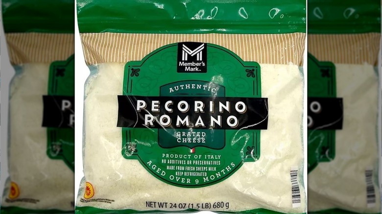 A package of Member's Mark pecorino Romano grated cheese