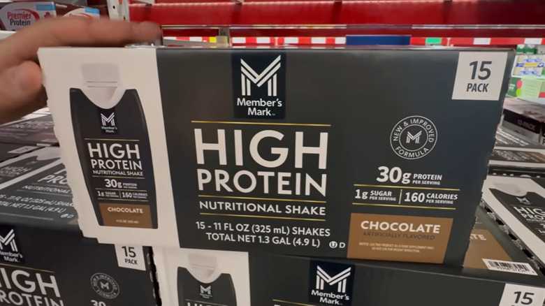 Close-up of a Member's Mark High Protein Nutritional Shake box