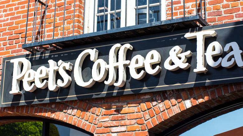 Peet's Coffee sign on brick building