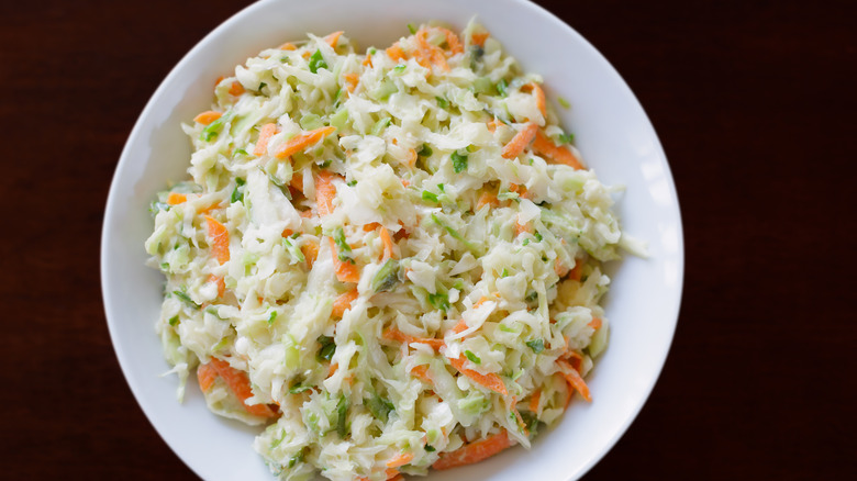 A bowl of coleslaw