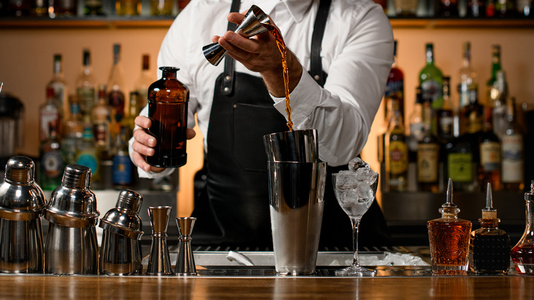 bartender making a cocktail 