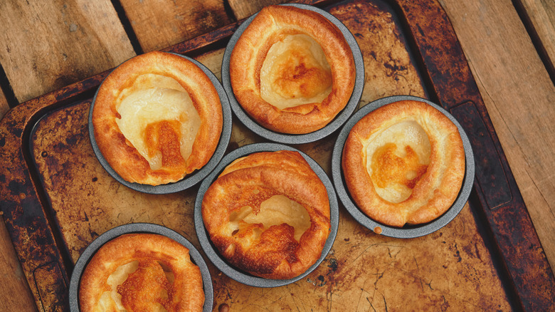 Yorkshire puddings on a tray