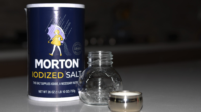 A container of Morton-brand salt