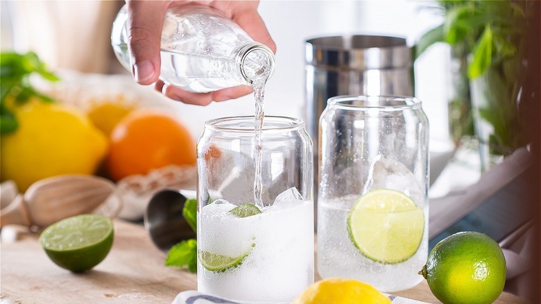 seltzer water with lime