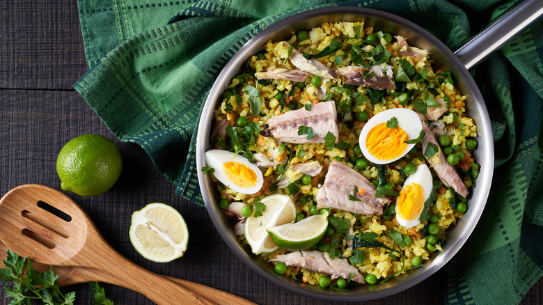 British Kedgeree in a pan