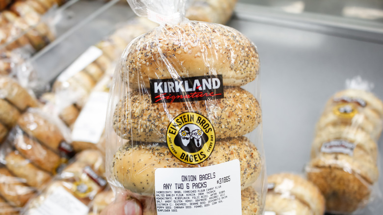 bagels with label with kirkland on it