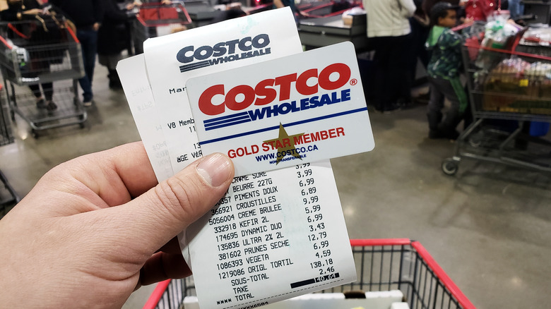 red and white costco receipt