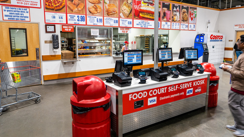 Self-service kiosks at Costco food court