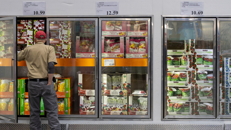 Man shopping in Costco frozen aisle
