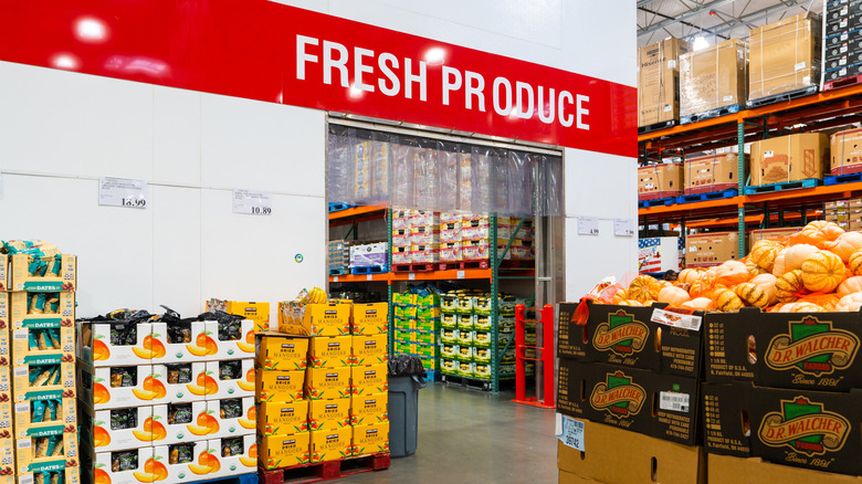 Fresh produce section at Costco