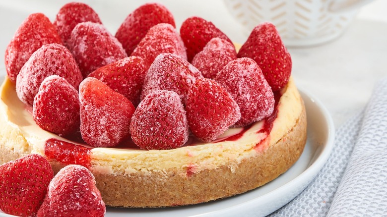 frozen strawberries in tart
