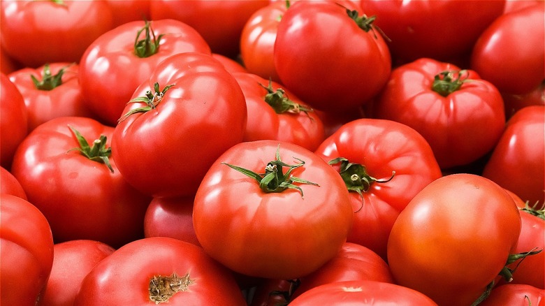 closeup of ripe tomatoes