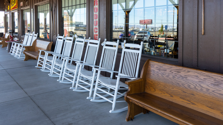 Rocking chairs at Cracker Barrel 