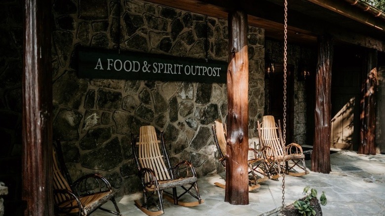 Rocking chairs in front of Greenbrier