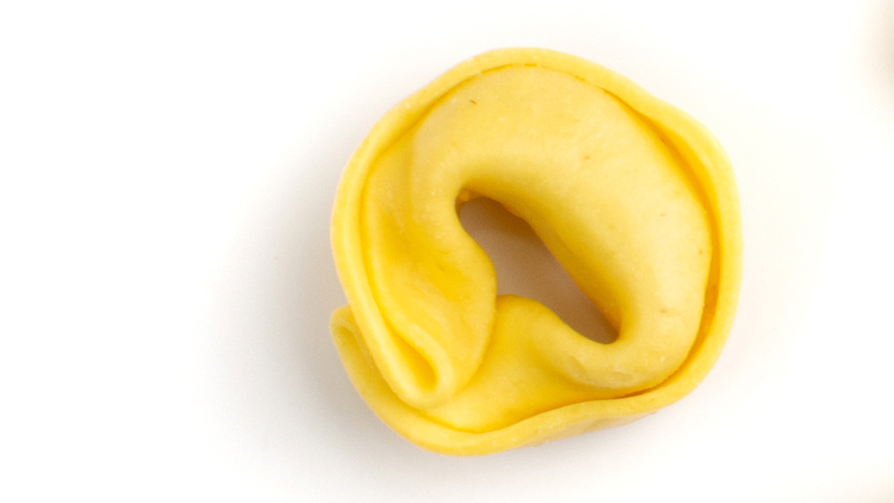 A single piece of tortellini