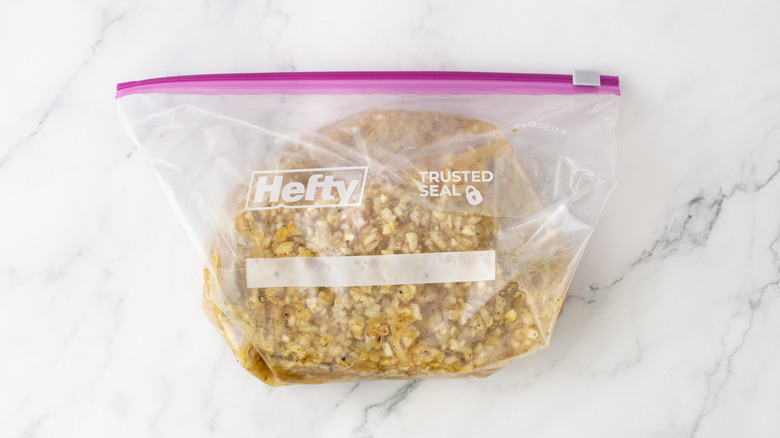 pork loin in sealed bag with marinade