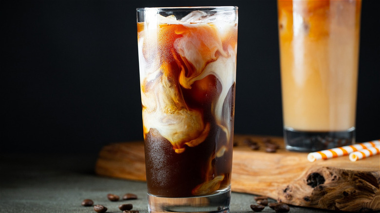 Iced coffee with creamer
