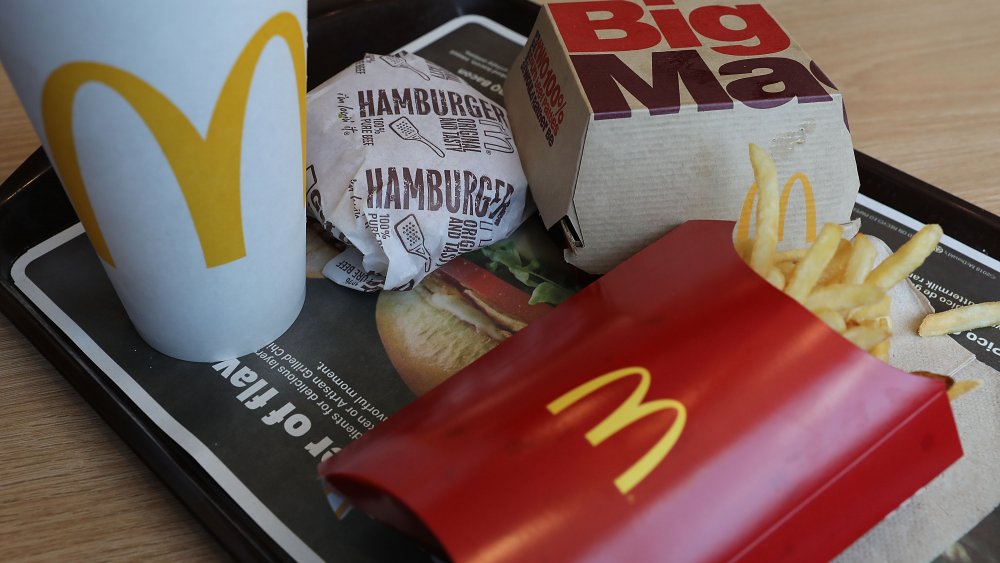 McDonald's meal on a tray