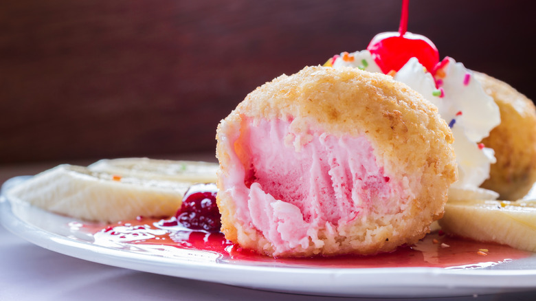 A plate of fried ice cream