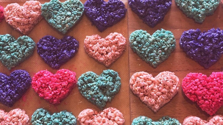 Taylor Swift's colorful heart-shaped Rice Krispie treats.