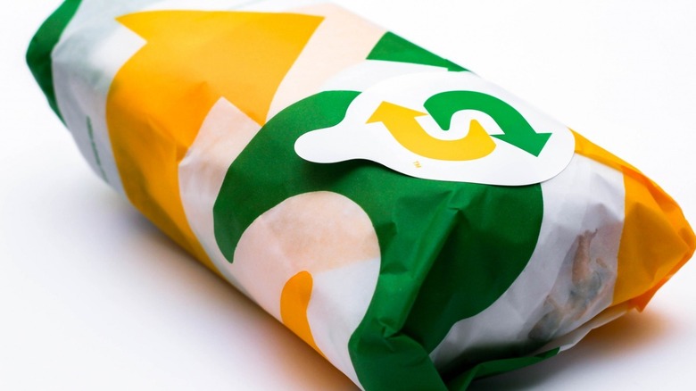 Subway wrap wrapped in paper