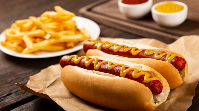 Hot dogs with fries
