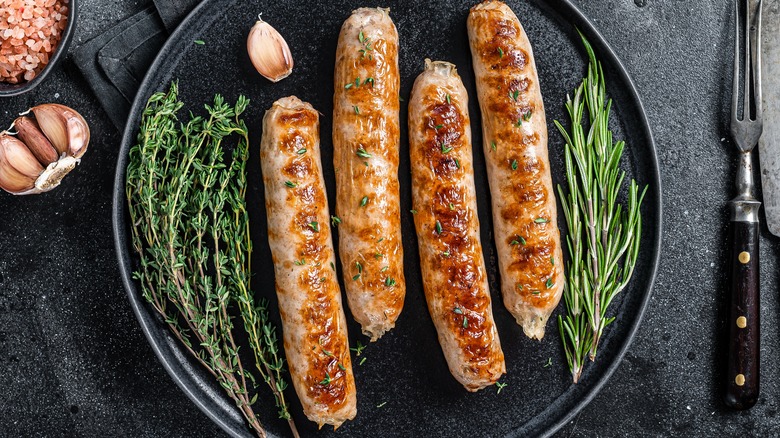 Plate of sausages