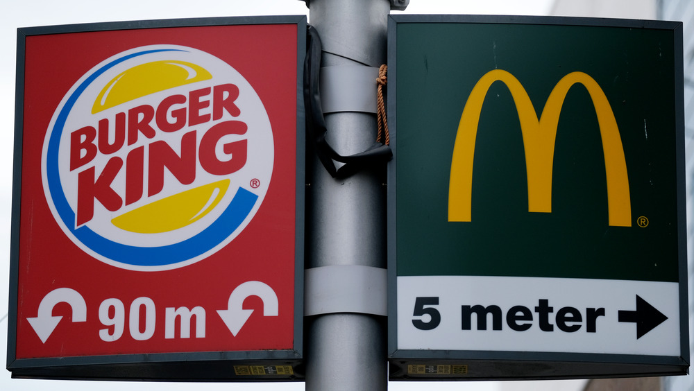 Burger King and McDonald's signs