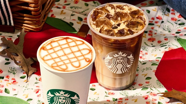 Two Starbucks drinks 