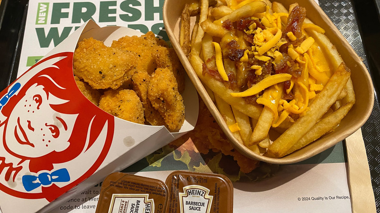 Wendy's chicken nuggets, fries, and sauce in U.K.