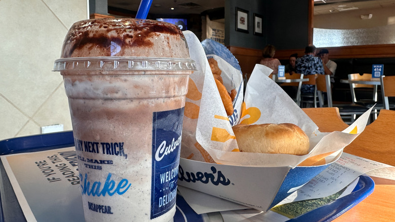 Culver's shake and sandwich