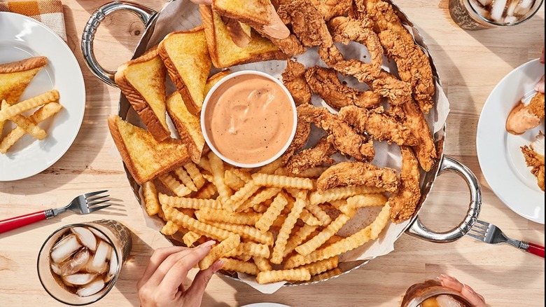 Spread of Zaxby's menu items