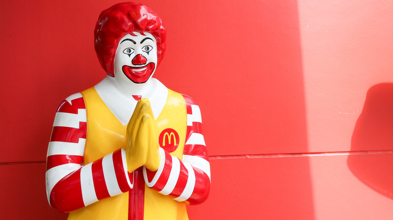 Ronald McDonald statue outside a McDonald's restaurant