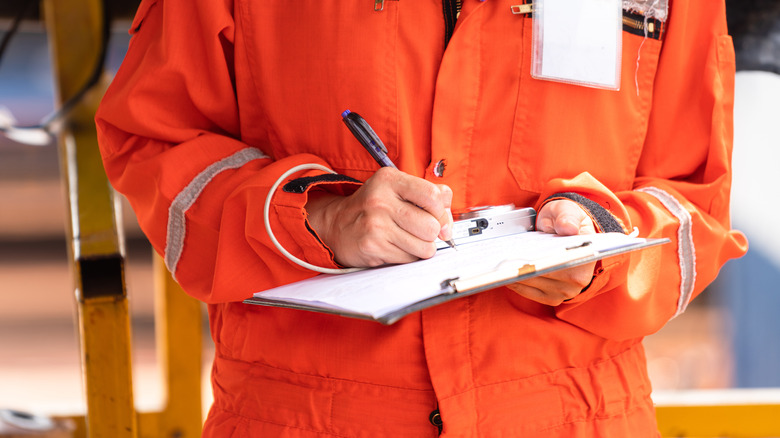 Safety officer writes fine