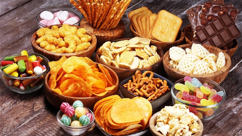 a variety of junk foods
