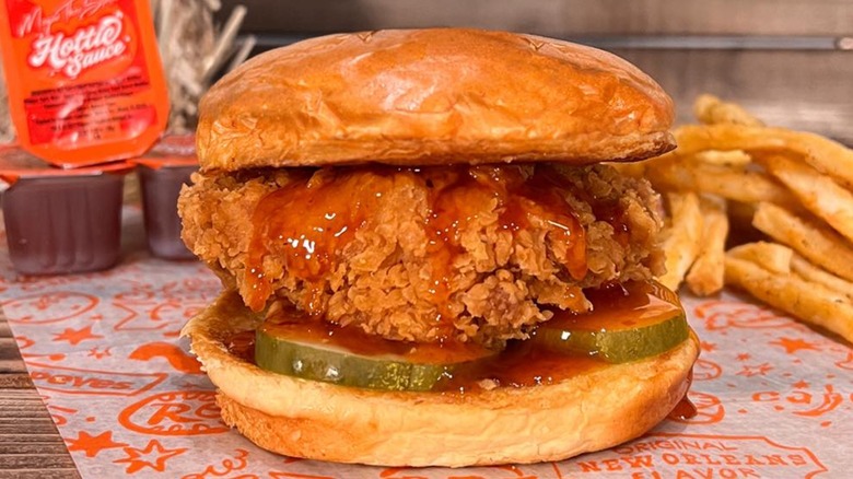 A Popeyes chicken sandwich.